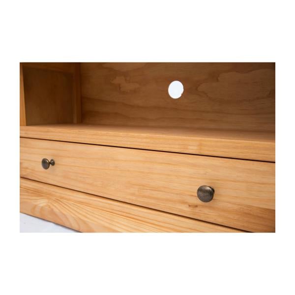 Cabinet Bits Lucca Waxed 1 Drawer TV Cabinet Brass Knob