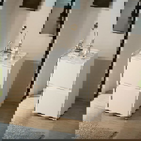 Mursi Bedside Table, Solid Wood, Cream-Rit Concept-Rit Concept