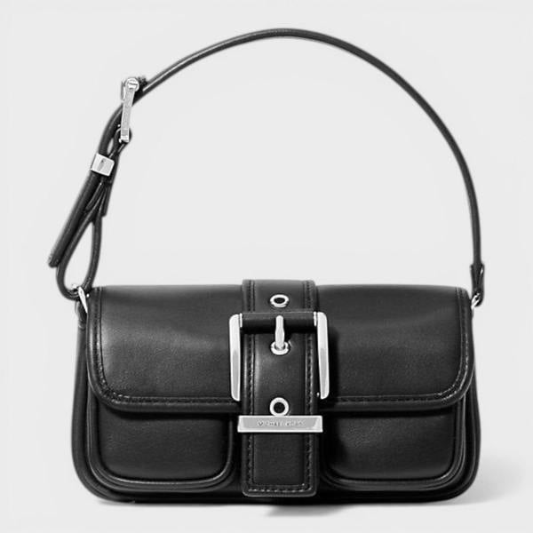 Michael Kors Colby Leather Shoulder Bag Black