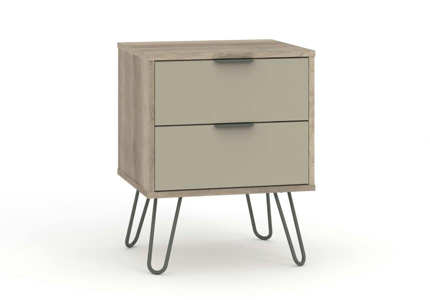 Core Products Set of 2 Augusta Driftwood Industrial Bedside Cabinets