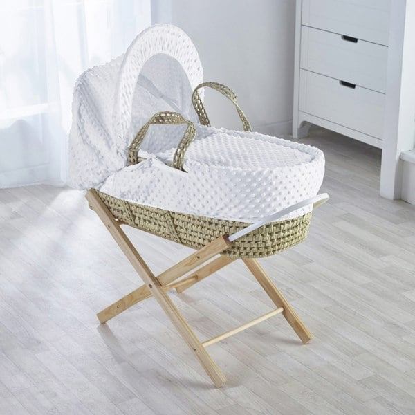 Kinder Valley White Dimple Moses Basket Bedding Set