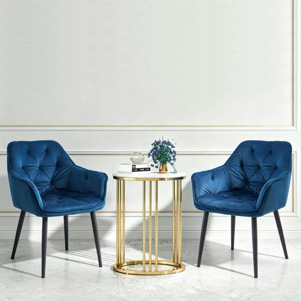 Groundlevel Set of 2 Velvet Upholstered Dining Chairs