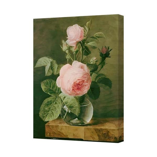 Benjamin Tate Design Vintage Pink Rose Bouquet Canvas Wall Art Floral Painting