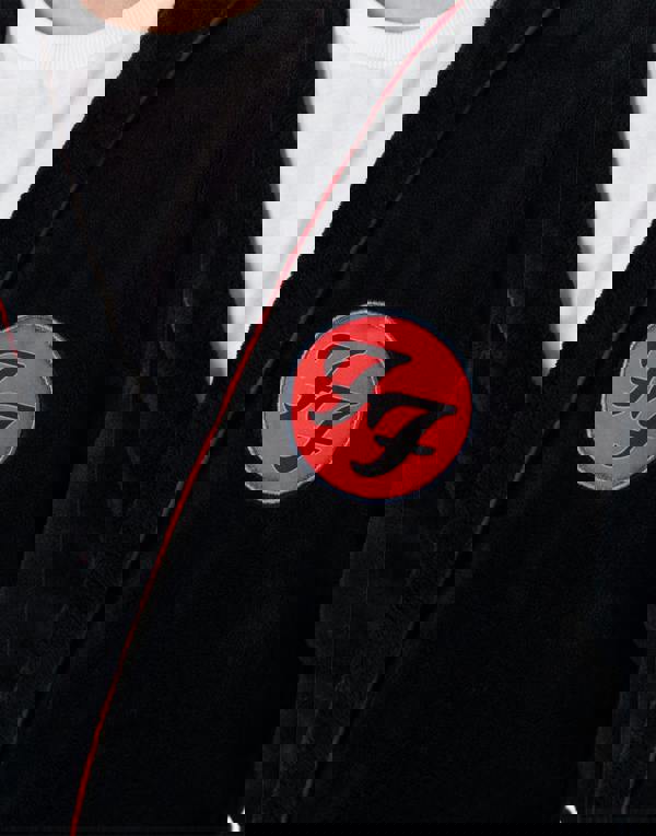 Foo Fighters Mens Black Logo Hooded Bathrobe