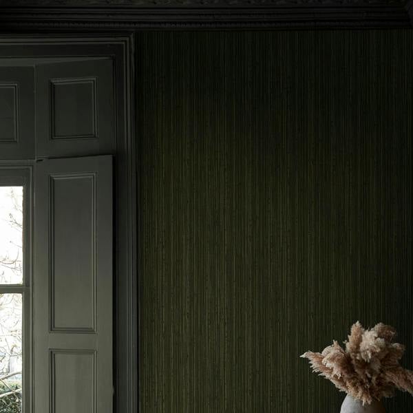Abigail Ahern Fibre Stripe Wallpaper | Forest