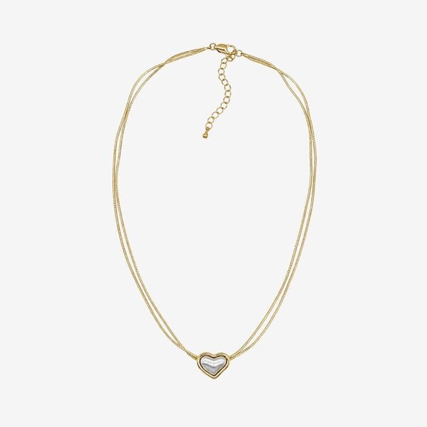 Uchi & Soto Kokoro Mixed Metal Heart Necklace