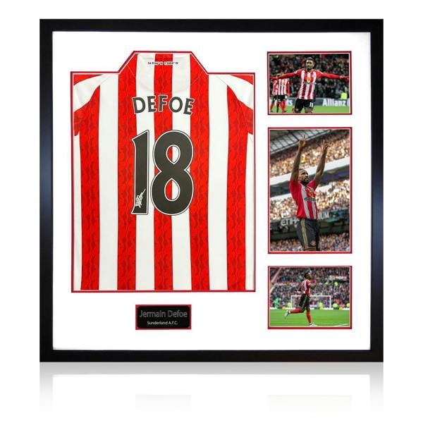 Jermain Defoe Signed Sunderland Shirt Elite Frame