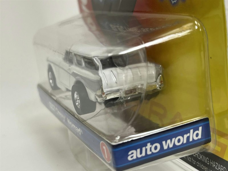 Auto World Slot Cars 1957 Chevy Nomad White HO Scale Slot Car X Traction Auto World SC368-1