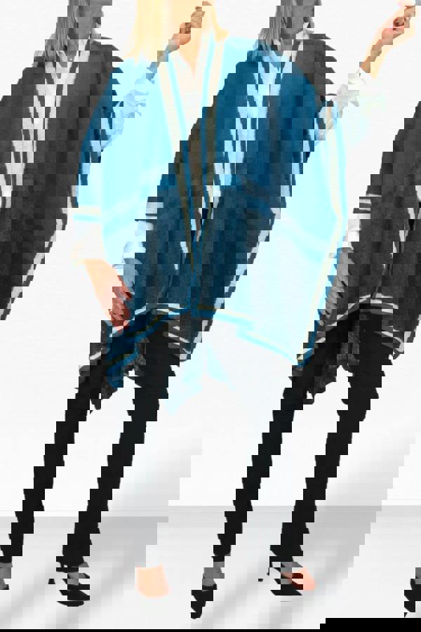 Paulo Due Soft Knitted Longline Knit Poncho Cape