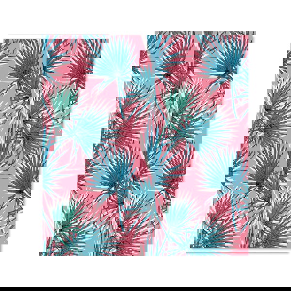 Warren Reed - Designer Pink Green Fan Palms Kitchen Splashback