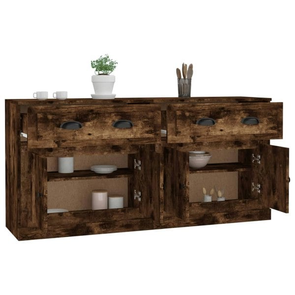 Berkfield Sideboards 2 pcs Smoked Oak Engineered Wood
