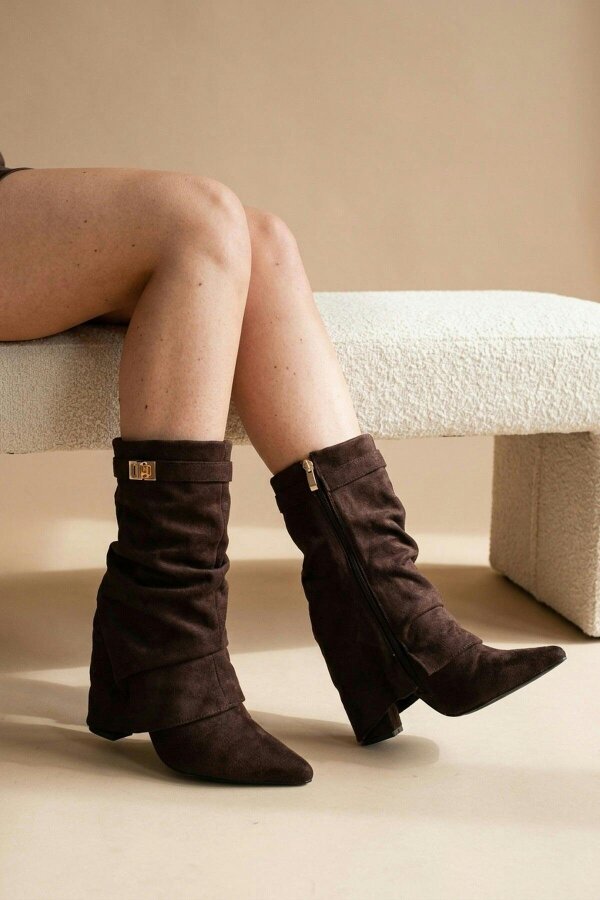 ikrush Odile Fold Over Block Heel Boots