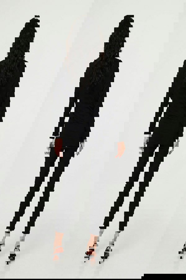 Black | Abstract Sparkly Long Sleeve Top
