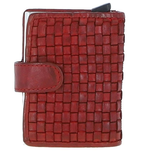 'La Perfetto' Metal & Woven Leather Card Wallet Case: D-10W
