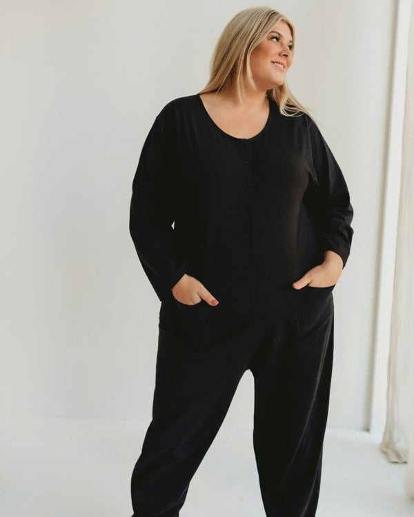 Mila Black Long Sleeve Jumpsuit- image 2