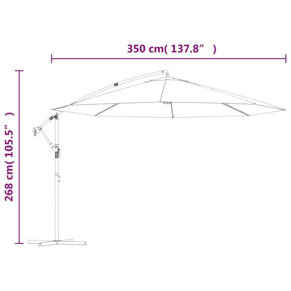 Berkfield Cantilever Umbrella 3.5 m Sand White