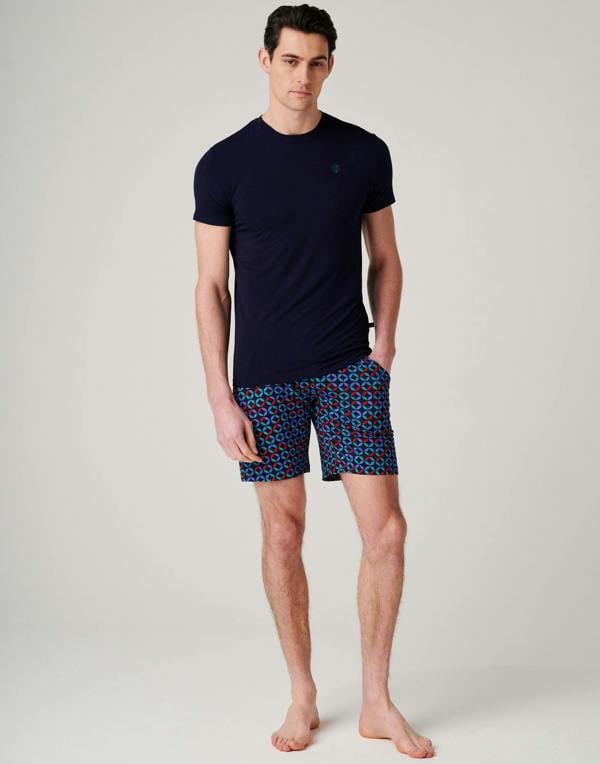 British Boxers Men's Bamboo Short Pyjama Set - Minimalist Geometric