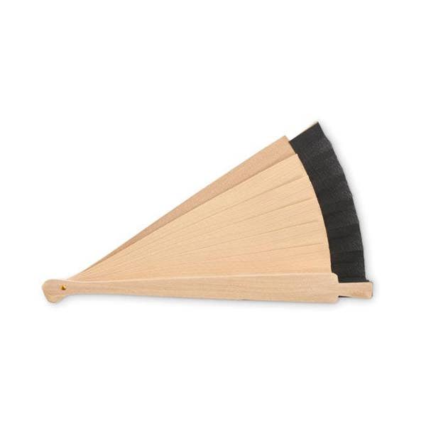 MidOcean Woodfan Wooden Handheld Fan - Black - 