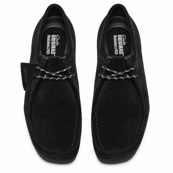 Clarks Originals Wallabee Lite Shoes Black Suede
