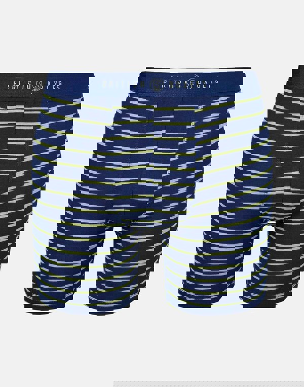 British Boxers Multipack 4 Pairs of Men's Bamboo Stretch Trunks – Fresh Navy Stripes