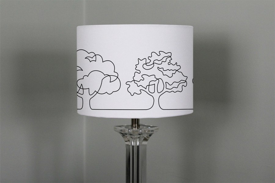 Benjamin Tate Design line drawing of trees (Ceiling & Lamp Shade)
