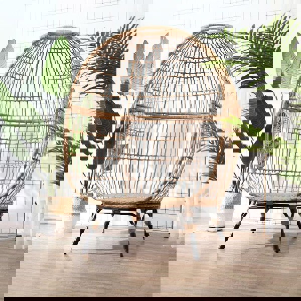 Simera Rattan Garden Ball Chair with Stand, Indoor/ Outdoor Furniture-Weilai-Weilai Concept