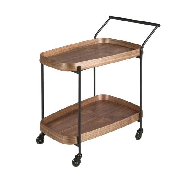 Angel Cerdá Walnut minibar trolley with black steel 3290