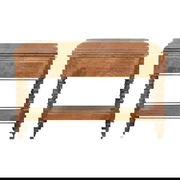 Artisan Furniture Solid Wood Leather Spindle Bench