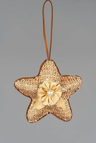 12cm Gold Star Christmas Hanging Decoration, Gold Jute Effect Festive Ornament for Trees, Wreaths and Garlands image 7