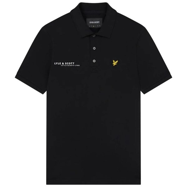 Lyle & Scott Black Co-ordinate Print Logo Short Sleeved Polo Shirt XS