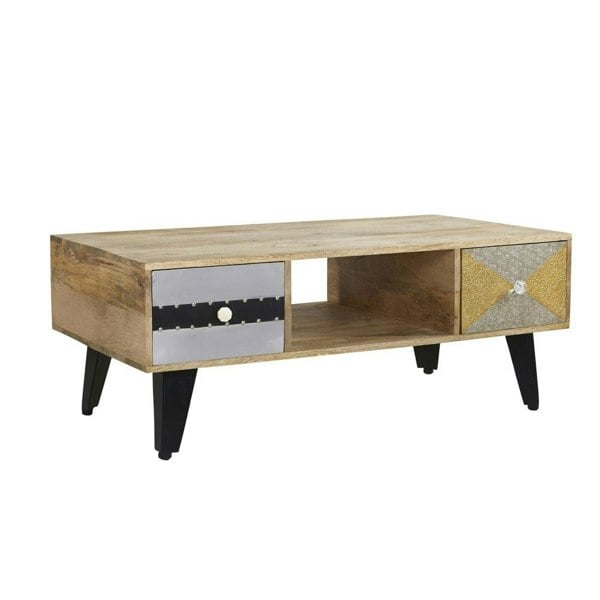 IH Design Seamon Reclaimed Wood Coffee Table with Four Drawers