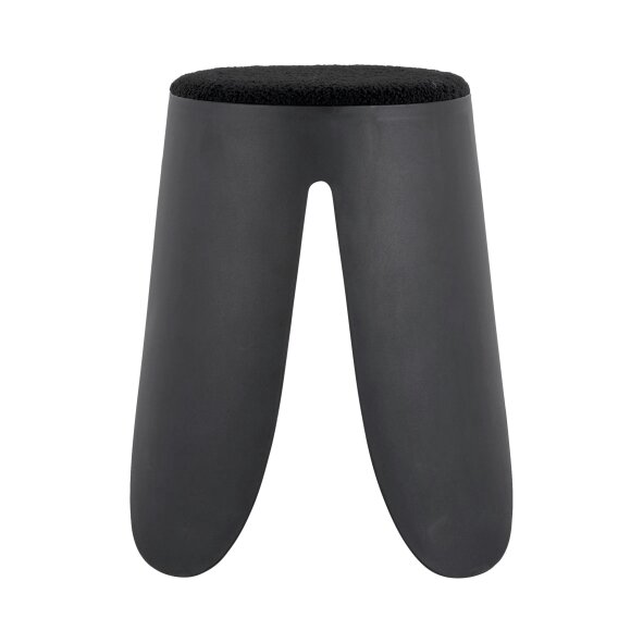 Love Frankie Padded Boucle Stool in Jet Black