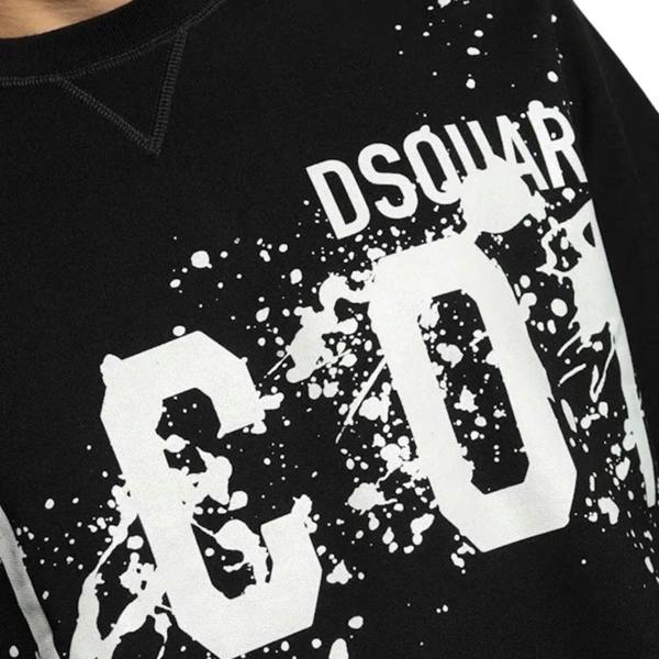 DSQUARED2 Icon Splash Cool Fit Crew Neck Black Sweatshirt M