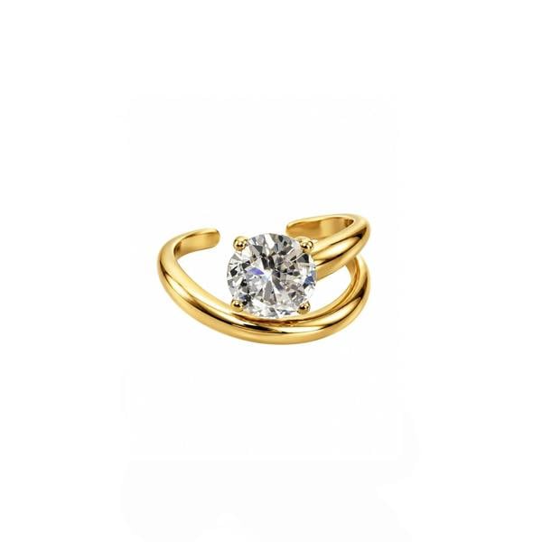 Luxe Tones Lucienne Luxe Gold Plated Crystal Statement Ring