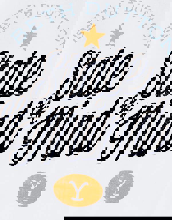 Yellowstone Womens White Beth Dutton State Of Mind Short Sleeved T-Shirt