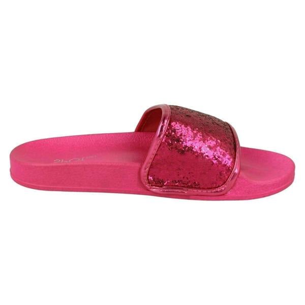 Spot On Ladies Spot On Flat Glitter Vamp Sliders
