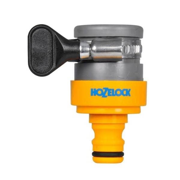 Hozelock Round Tap Connector - Yellow/Grey/Black - 