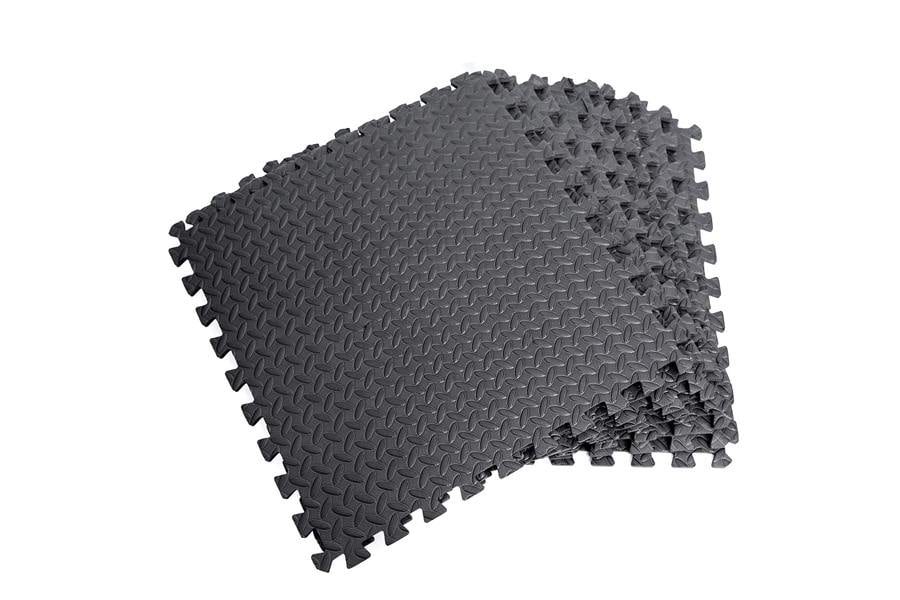 Shatchi 36pcs Black Gym Flooring Puzzle Mat Interlocking EVA Floor Tiles Non slip Rubber Cushion For Home Mat