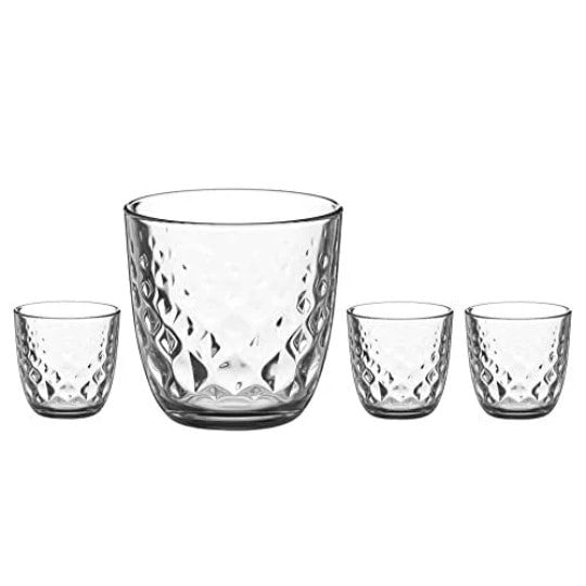 Diamante All Rounder Glasses Short Drink Tumblers Set ‘Slate’ – Set of 4