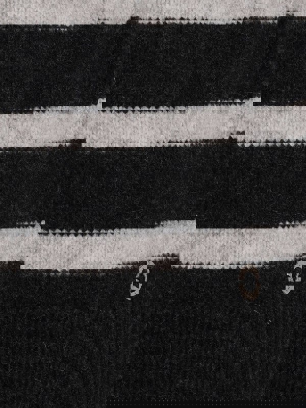 VIZ-A-VIZ Stripe Half Zip Funnel Neck Jumper