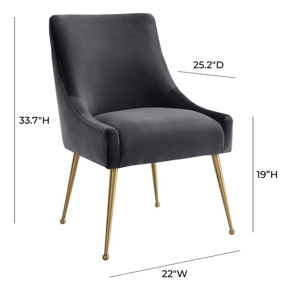 Furniture Edit Beatrix Grey Velvet Side Dining Chair