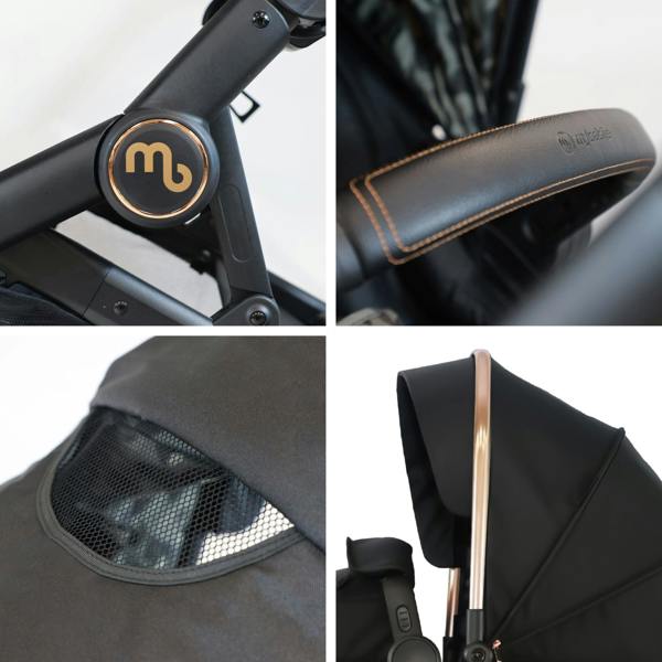 My Babiie MB33 SE Tandem Pushchair - Rose Gold Black
