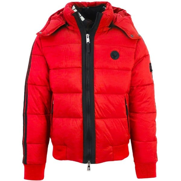 Plein Sport Padded Taped Sleeve Coat - Red