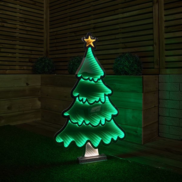 Samuel Alexander 90cm Light up Standing Christmas Tree with Star Infinity Decoration with LEDs