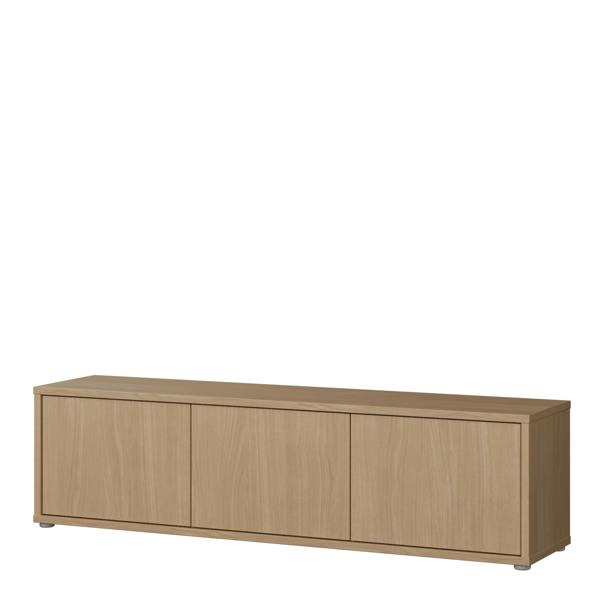 Furniture To Go Alice Springs Wide TV Cabinet with 3 Doors Push-to-Open in Elegancia Oak