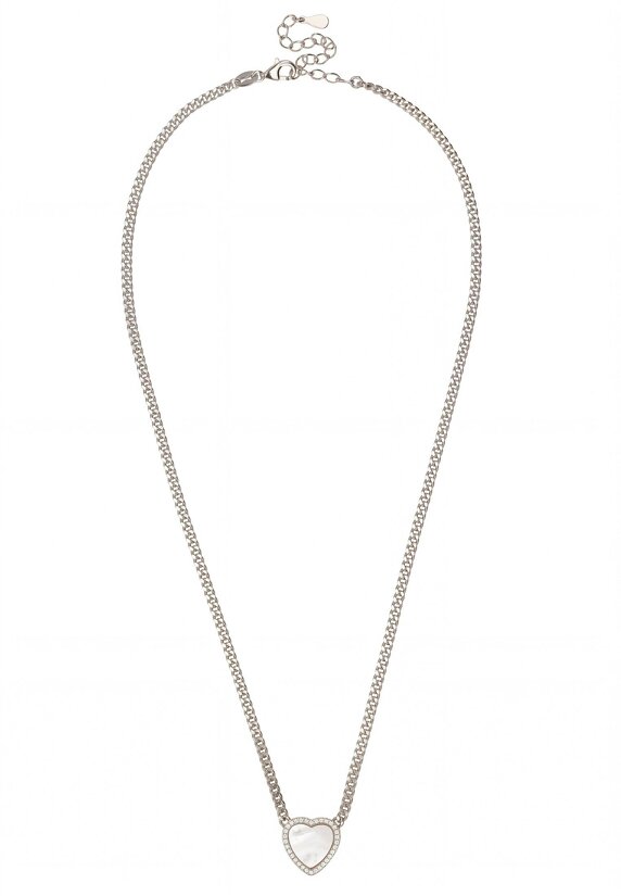 Latelita Heart Mother Of Pearl Necklace Silver