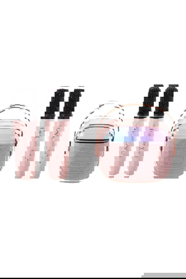 Living and Home Portable Karaoke Machine with Wireless Microphones and RGB Lights