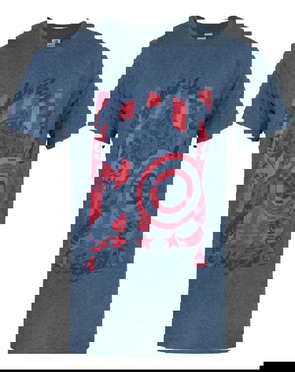 Marvel Mens Blue Captain America - Sketch Style Short Sleeved T-Shirt