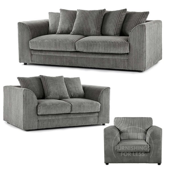 Luxor Full Jumbo Cord 3 Piece Suite - Scatter Back