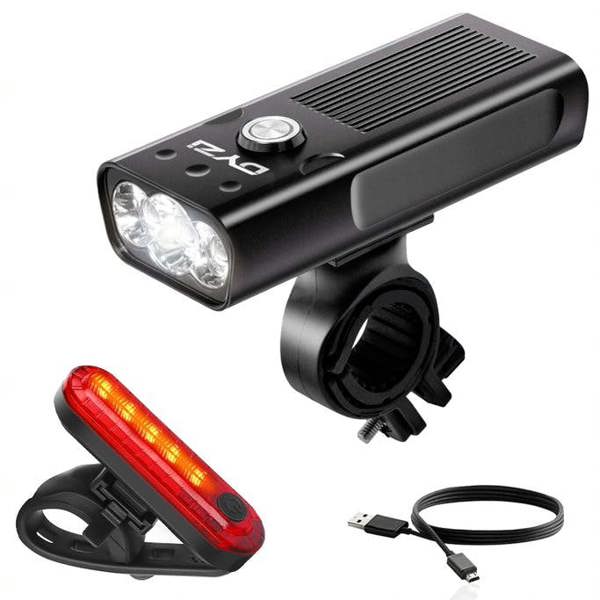 Dyzi Rechargeable Bike Lights Set Premium Waterproof Bicycle Front and Back Light